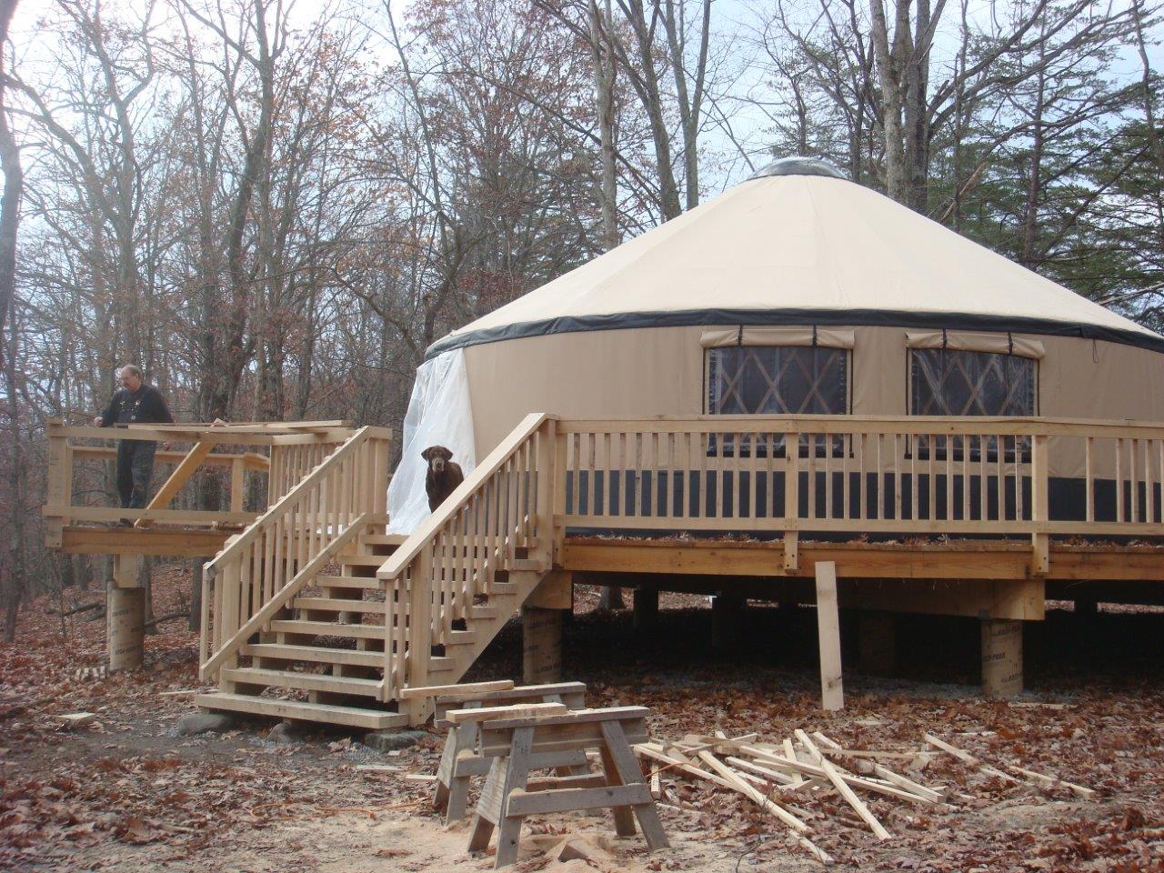 30ft yurt with side by side windows
