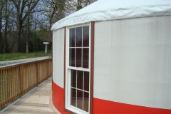 24ft yurt with floor to ceiling windows