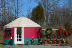Yurt with Christmas display