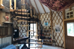 24' yurt with 10' tall walls used as an Air bn b in Fancy Gap VA